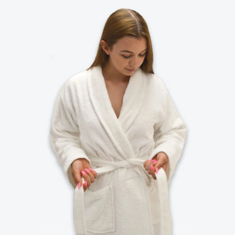 Image of Allure Bath Fashions Hotel Luxury Unisex Towelling Bathrobe - White, L/xl