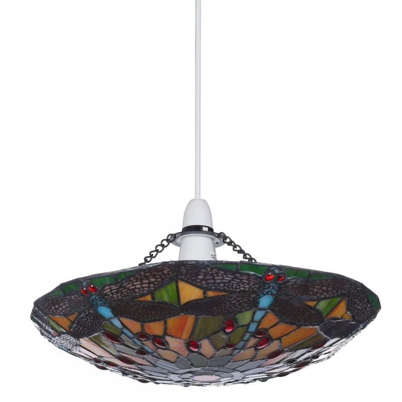 Image of K Living 14" (36Cm) Mitcham Tiffany Easy Fit Non Electrical Pendant Light Shade