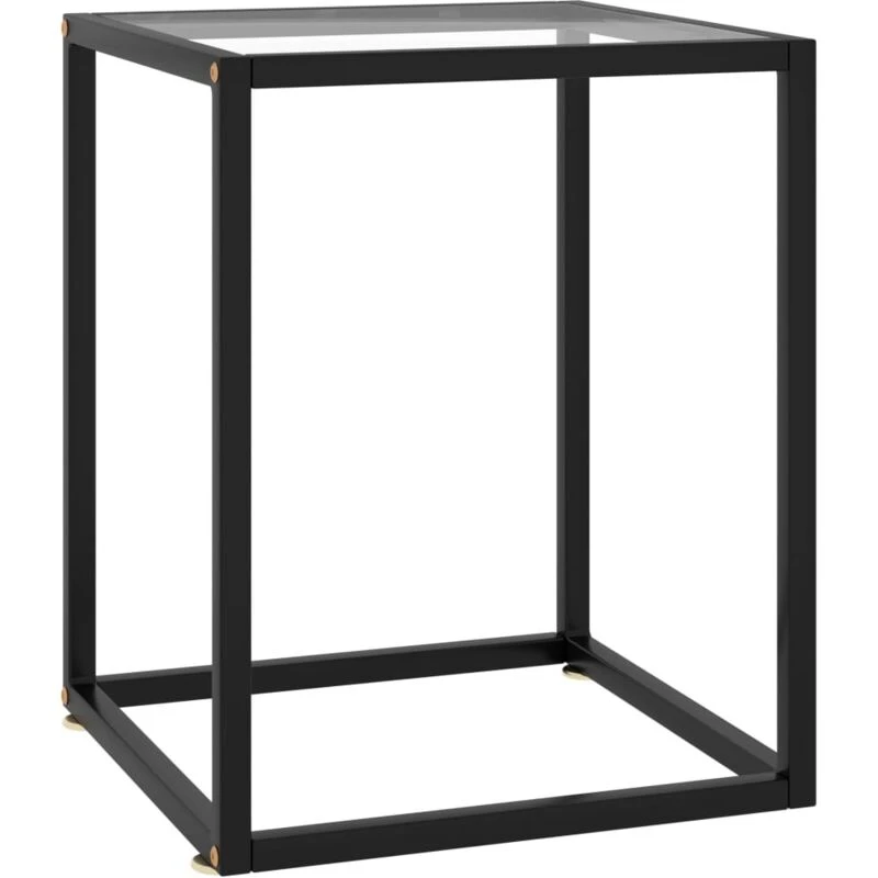 Image of VIDAXL Coffee Table Black with Tempered Glass 40x40x50cm Vidaxl 8720286058350