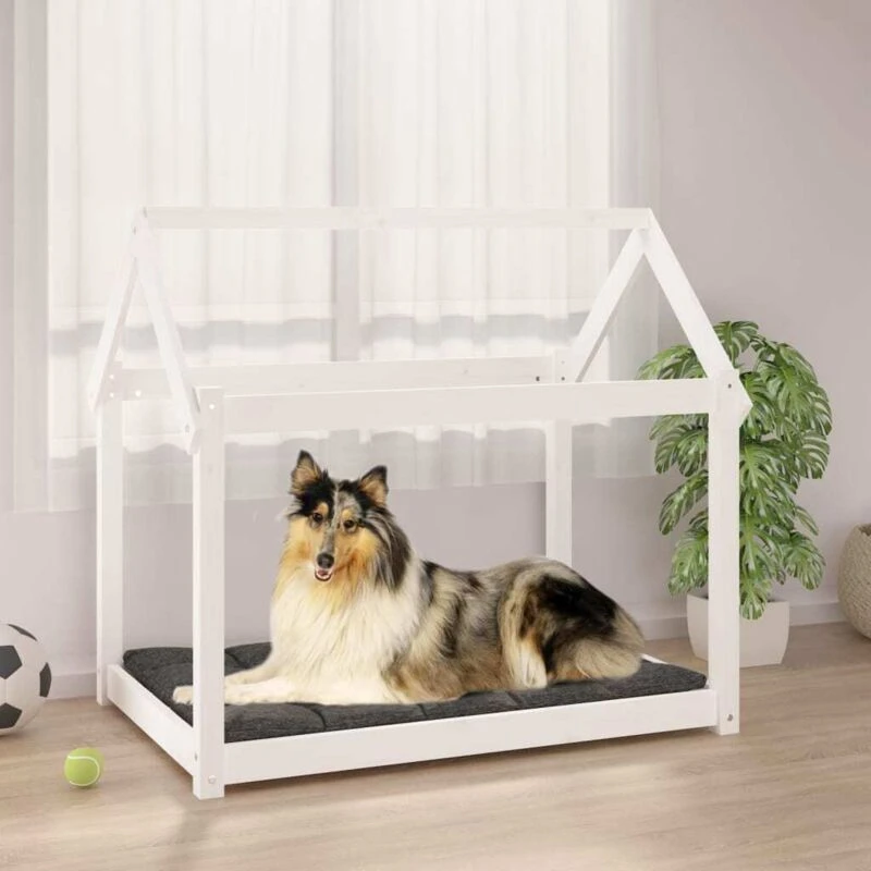 Image of VIDAXL Vidaxl - Dog Bed White 101x70x90cm Solid Wood Pine 8720287207108