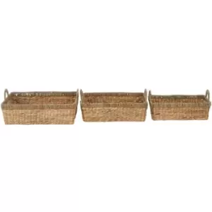 Image of Double Seagrass Rim Storage Baskets - Premier Housewares