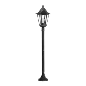 Image of IP44 Outdoor Bollard Light Black & Silver Lantern 1200mm Tall Post 60W E27