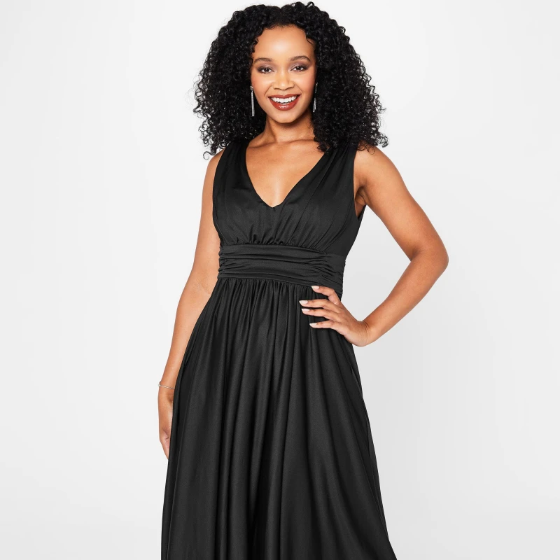 Image of Biba BIBA Dip Hem Maxi Dress - Black 6