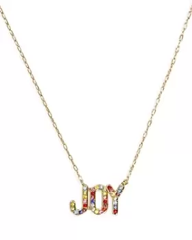 Image of kate spade new york Rainbow Multicolor Pave Joy Pendant Necklace in Gold Tone, 16-19