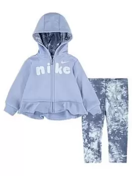 Image of Nike Just Dream It Therma Fz & Legging Set, Grey/Pink, Size 18 Months, Women