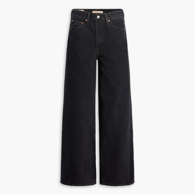 Image of Levis Ribcage Wide Jeans - Black 28 S