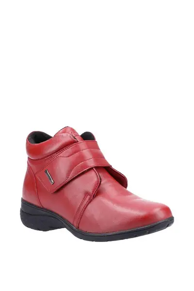 Image of Cotswold 'Chalford 2' Leather Ladies Ankle Boots Red