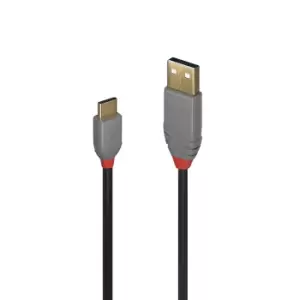 Image of Lindy 0.5m USB 2.0 Type A to C Cable, Anthra Line