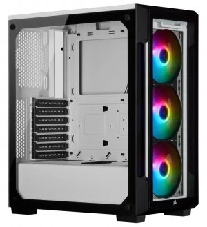 Image of CORSAIR iCUE 220T RGB Tempered Glass Mid-Tower Smart Case, White