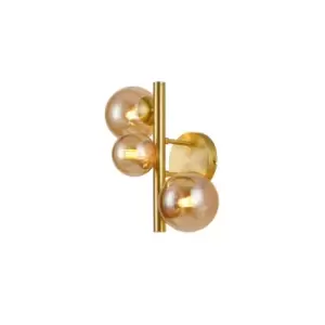 Image of Marshall Wall Lamp, 3 Light G9, Satin Gold, Amber Plated Glass