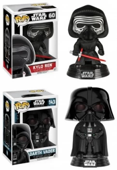 Image of Pop Vinyl Star Wars Kylo Ren and Darth Vader Bobble Heads