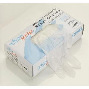 Image of Powder Free Size Extra Large Disposable Vinyl Gloves Clear 1 Pack of