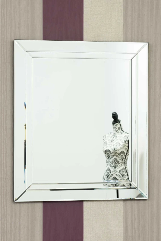 Image of Mirroroutlet Frameless Cranbury All Glass Mirror 68 X 58 Cm