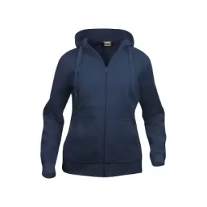 Image of Clique Womens/Ladies Plain Full Zip Hoodie (S) (Dark Navy)