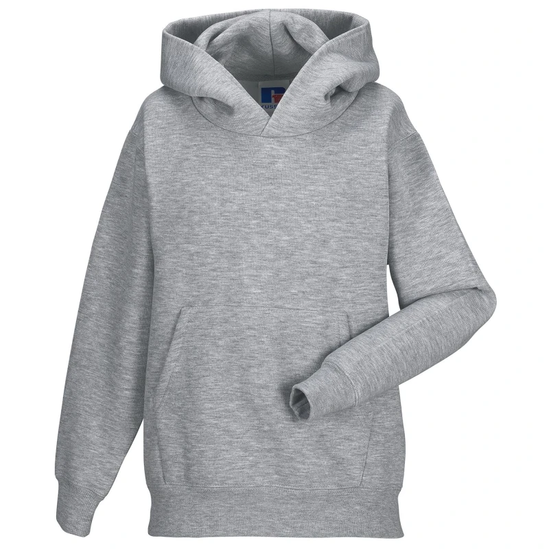 Image of Jerzees Schoolwear Jerzees Schoolgear Hooded Sweatshirt in Grey Size: 3-4 Years Grey Unisex 3-4 Years