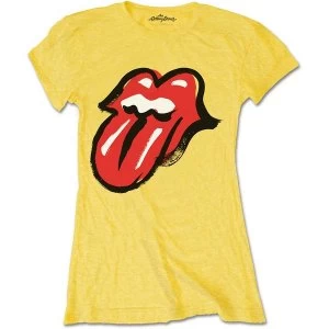 Image of The Rolling Stones - No Filter Tongue Womens Medium T-Shirt - Yellow