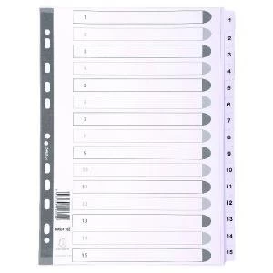 Image of Exacompta Guildhall Mylar Index 1-15 A4 White MWD1-15Z