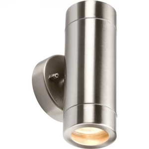 Image of KnightsBridge Fixed IP65 Lightweight Stainless Steel Indoor Outdoor Double Wall Light