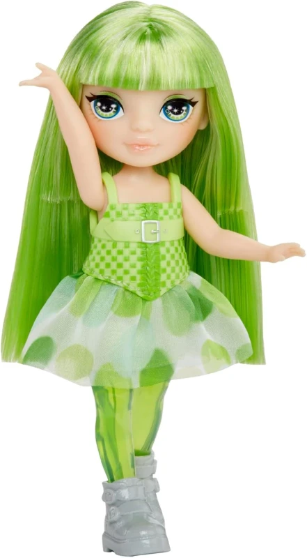 Image of Rainbow High Littles Rainbow Fantasy Fairies & Pet - Emerald Green - 14cm Posable Small Doll & Fantasy Dragon Pet with Interchangeable Fairy Wings C