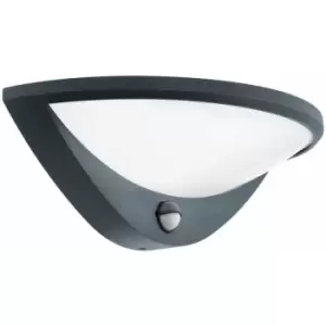 Image of IP44 Outdoor Wall Light & pir Sensor Anthracite Aluminium 9.3W Built in led
