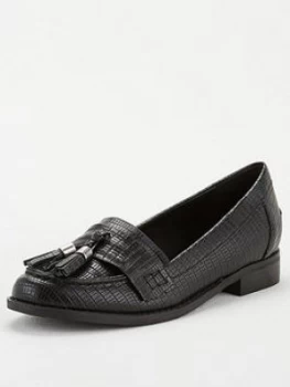 Image of Wallis Tassel Loafer - Black, Size 6, Women