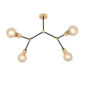 Image of Code Black Contemporary Multi Arm Semi Flush Ceiling light 4x E27