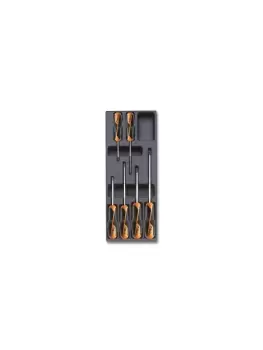 Image of Beta Tools T202 6pc Phillips PH Screwdriver Set in Hard Tray for Roller Cabs