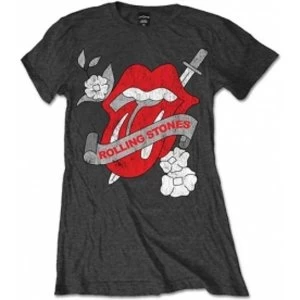 Image of Rolling Stones Vintage Tattoo Charcoal Ladies TS: Small