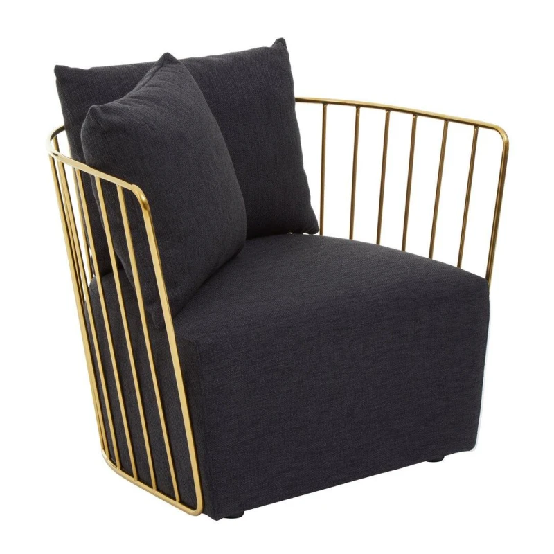 Image of Fifty Five South Azalea Black Fabric and Metal Chair Gold unisex One Size