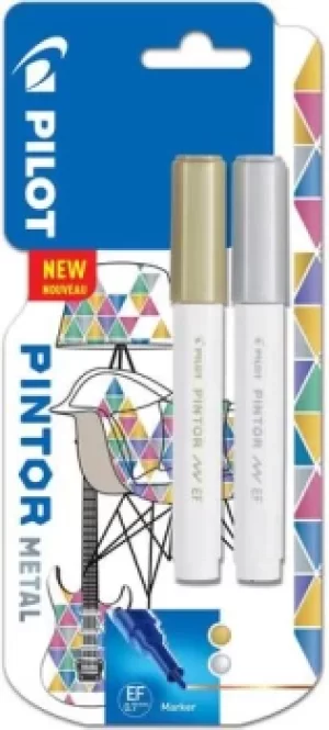 Image of Pilot Pintor Extra Fine Bullet Tip Paint Marker 2.3mm Gold and Silver