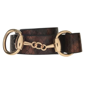 Image of Biba Snaffle Detail Belt - Brown Snake
