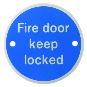 Image of Wickes FD121 Fire Door Keep Locked Safety Sign - 70mm PVC