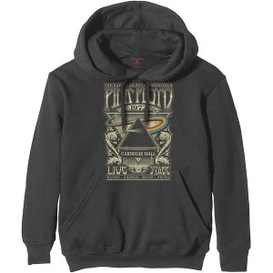 Image of Pink Floyd - Carnegie Hall Poster Mens Medium Pullover Hoodie - Charcoal Grey