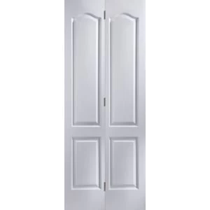 Image of 4 Panel Primed Woodgrain Effect Unglazed Internal Bi Fold Door H1950mm W595mm