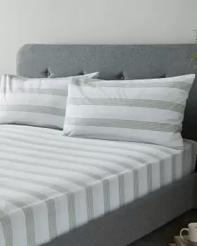 Image of Cotton Traders Garden Check Fitted Sheet Set in Green