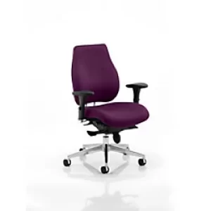 Image of Dynamic High Back Synchro Tilt Posture Chair Multi-Functional Arms Chiro Plus Tansy Purple Seat Optional Headrest