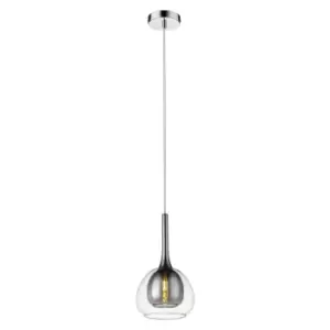 Image of Contemporary Dome Pendant Ceiling 1 Light Smoked Grey, Glass, 17cm