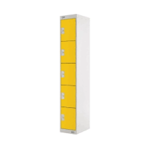 Image of Five Compartment Locker D300mm Yellow Door MC00030
