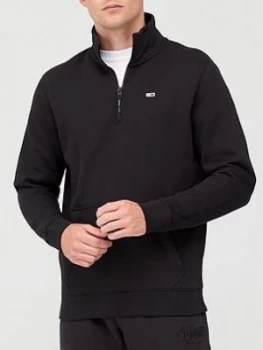 Image of Tommy Jeans Tjm Detail Mock Neck Sweatshirt - Black