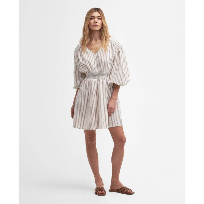 Image of Barbour Ella Striped Cotton-Blend Dress - UK 10 Multi Dresses female LDR0805WH11 UK 10