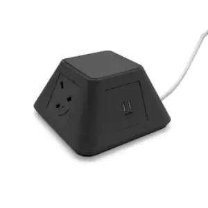 Image of Inca free-standing power module 2 x UK sockets, 2 x twin USB fast charge - black
