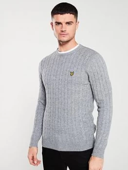 Image of Lyle & Scott Cable Jumper - Mid Grey Marl