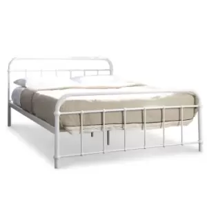Image of Crazy Price Beds Henley White Victorian Metal Double Bed