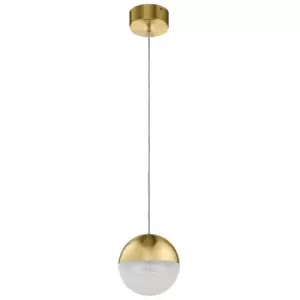 Image of Kichler Moonlit Integrated LED Spherical Pendant Ceiling Light Champagne Gold, 3000K