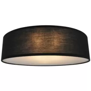 Image of Zumaline Clara 40cm Cylindrical Ceiling Light, Black, 2x E14
