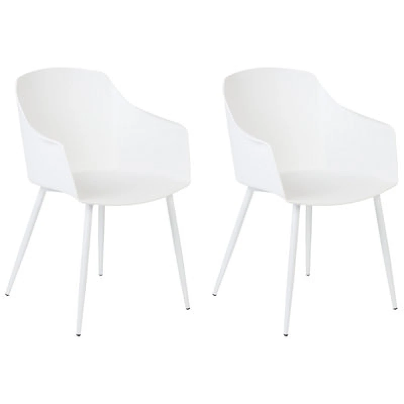 Image of Beliani Set Of 2 Dining Chairs Fonda White