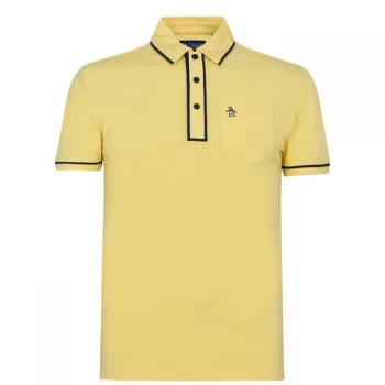 Image of Original Penguin Sleeve Oxford Polo Shirt - Aspen Gold