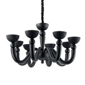 Image of Bon Bon 6 Light Multi Arm Chandelier Black Finish, E14