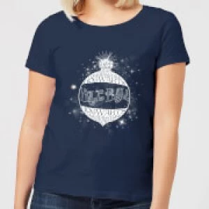 Image of Harry Potter Yule Ball Baubel Womens Christmas T-Shirt - Navy - L