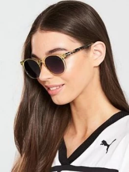 Image of Puma Rectangle Sunglasses - Yellow, Women